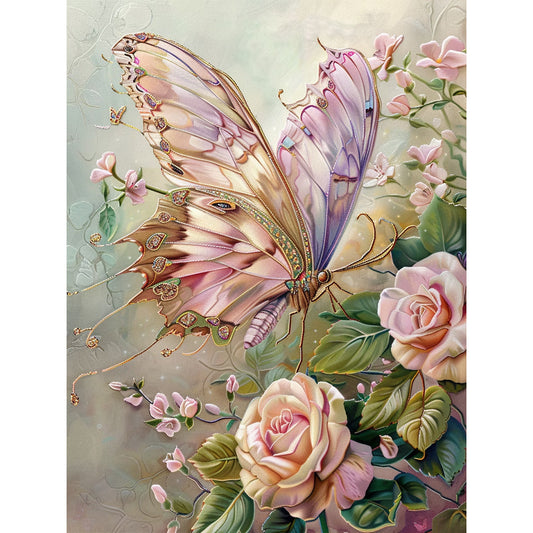 Butterfly - Full Round Drill Diamond Painting 30*40CM