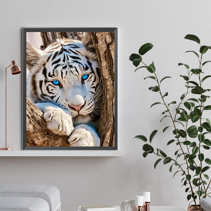 White Tiger - Full Round Drill Diamond Painting 30*40CM