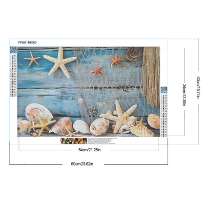 Rope Net Starfish - Full Round Drill Diamond Painting 40*60CM