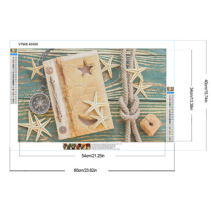 Shipboard Starfish Book - Full Round Drill Diamond Painting 40*60CM