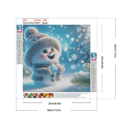 Snowman - Full Round Drill Diamond Painting 30*30CM