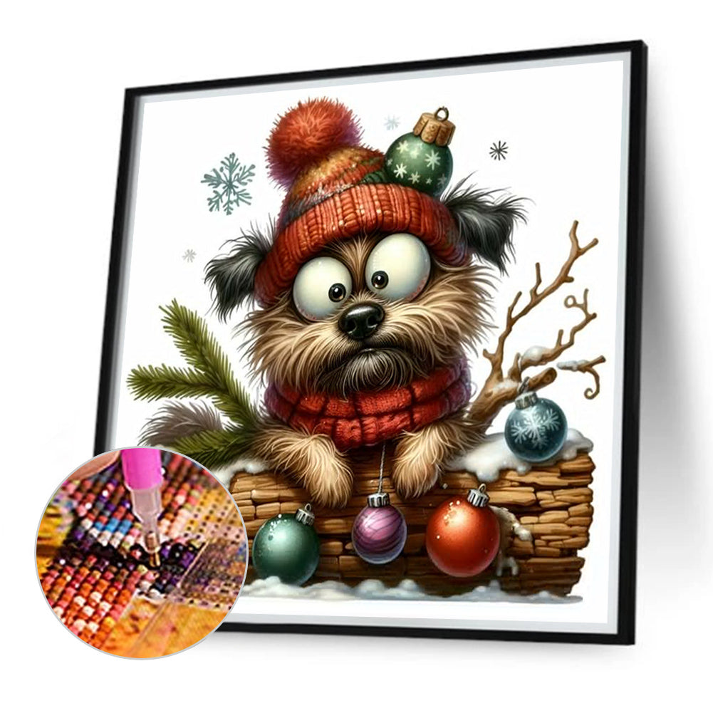 Christmas Puppy - Full Round Drill Diamond Painting 30*30CM