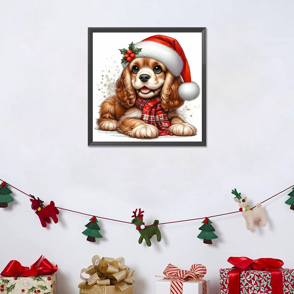 Christmas Puppy - Full Round Drill Diamond Painting 30*30CM