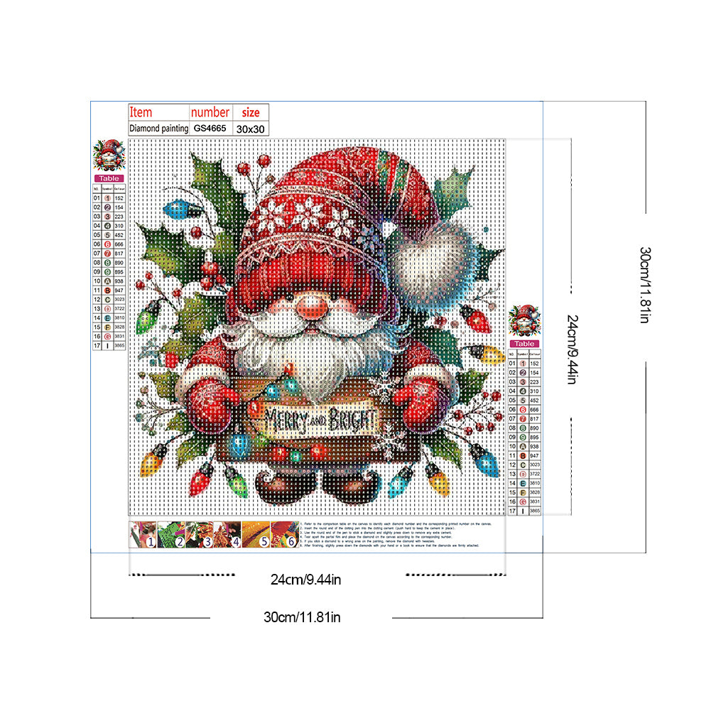 Christmas Gnome - Full Round Drill Diamond Painting 30*30CM