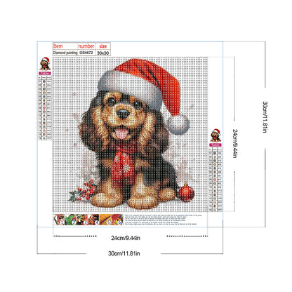 Christmas Puppy - Full Round Drill Diamond Painting 30*30CM