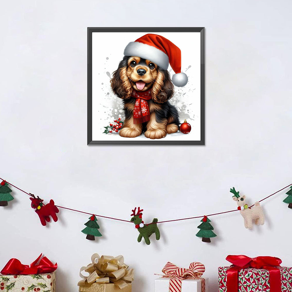 Christmas Puppy - Full Round Drill Diamond Painting 30*30CM