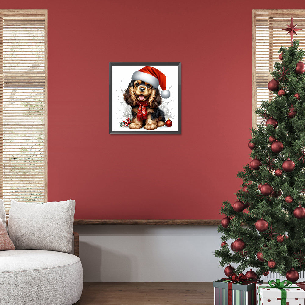 Christmas Puppy - Full Round Drill Diamond Painting 30*30CM