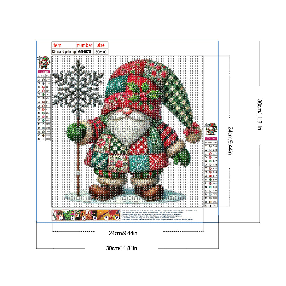 Christmas Gnome - Full Round Drill Diamond Painting 30*30CM