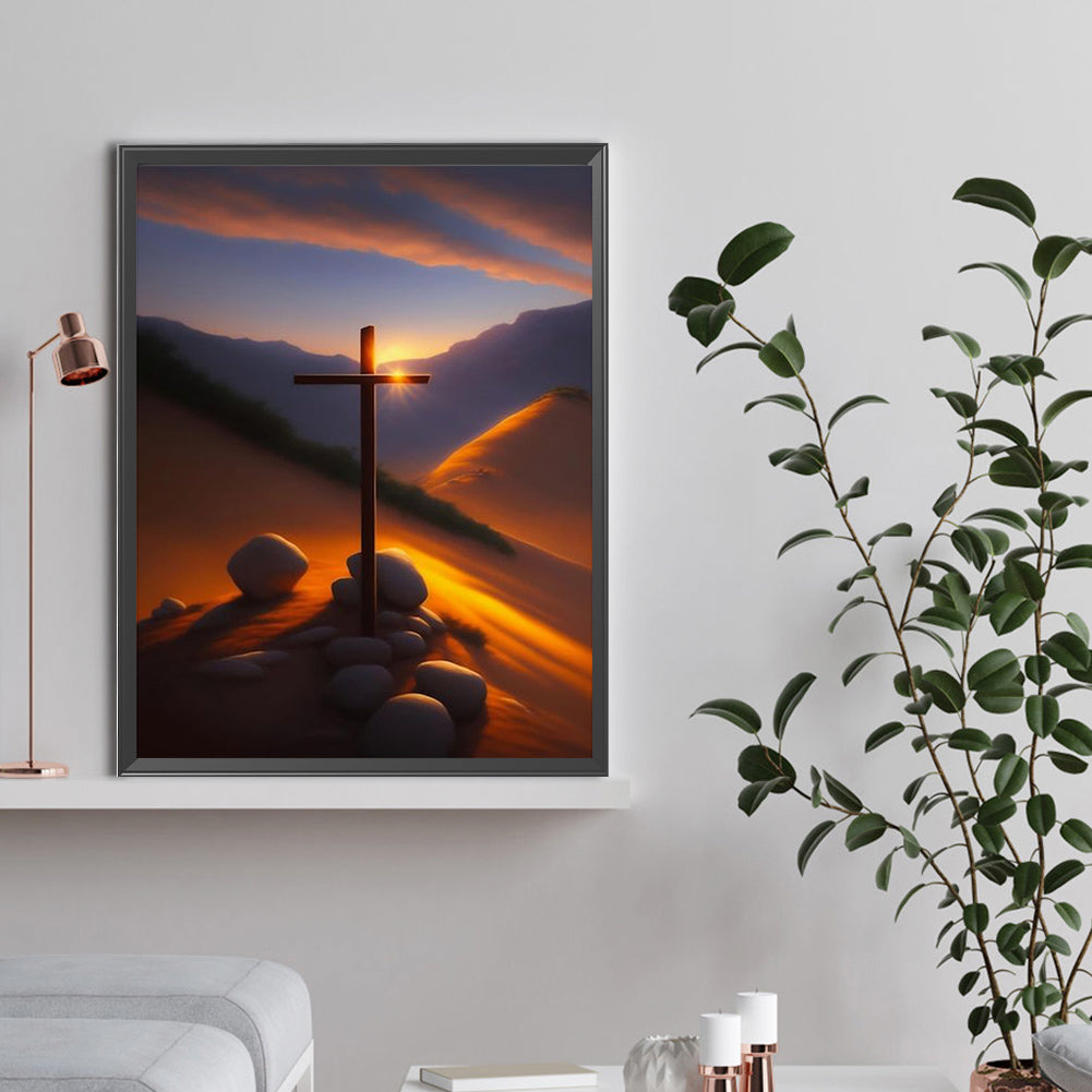 Desert Cross - Full Round Drill Diamond Painting 30*40CM