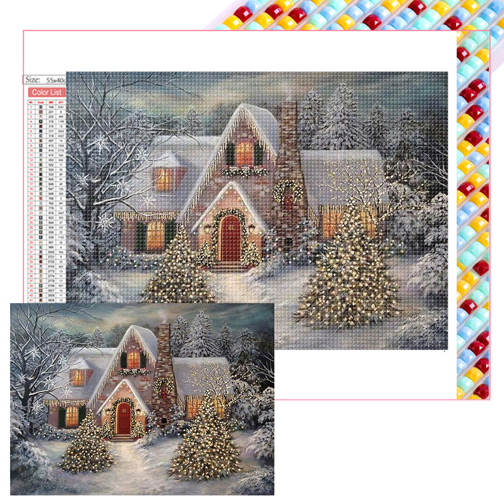 Christmas House - Full Square Drill Diamond Painting 55*40CM