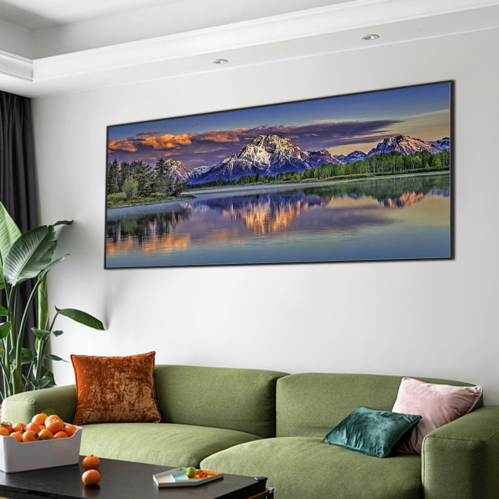 Snow Mountain River - Full Square Drill Diamond Painting 80*40CM