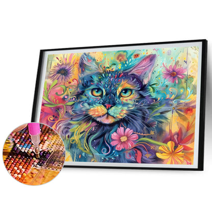 Colorful Cat - Full Square Drill Diamond Painting 50*40CM