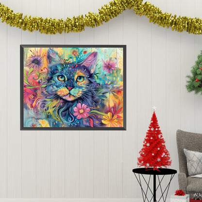 Colorful Cat - Full Square Drill Diamond Painting 50*40CM