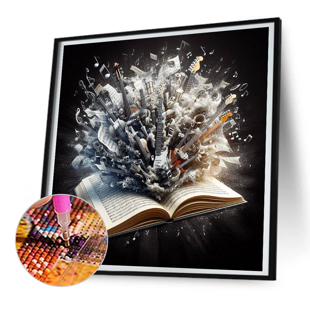 Musical Notes Book - Full Round Drill Diamond Painting 30*30CM