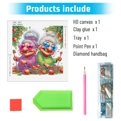 Cute Old Grandma - Partial Special-Shaped Drill Diamond Painting 30*30CM