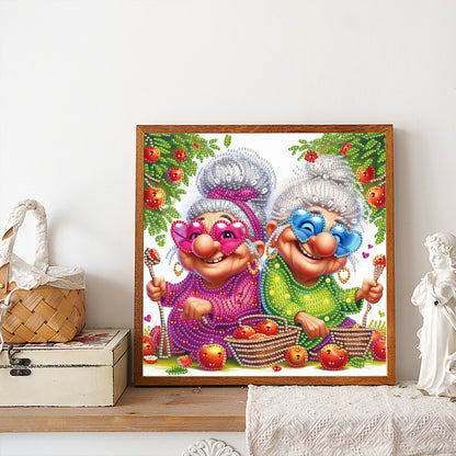 Cute Old Grandma - Partial Special-Shaped Drill Diamond Painting 30*30CM