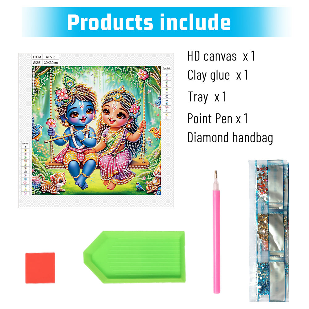 Hinduism - Partial Special-Shaped Drill Diamond Painting 30*30CM