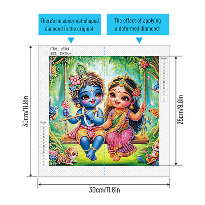 Hinduism - Partial Special-Shaped Drill Diamond Painting 30*30CM