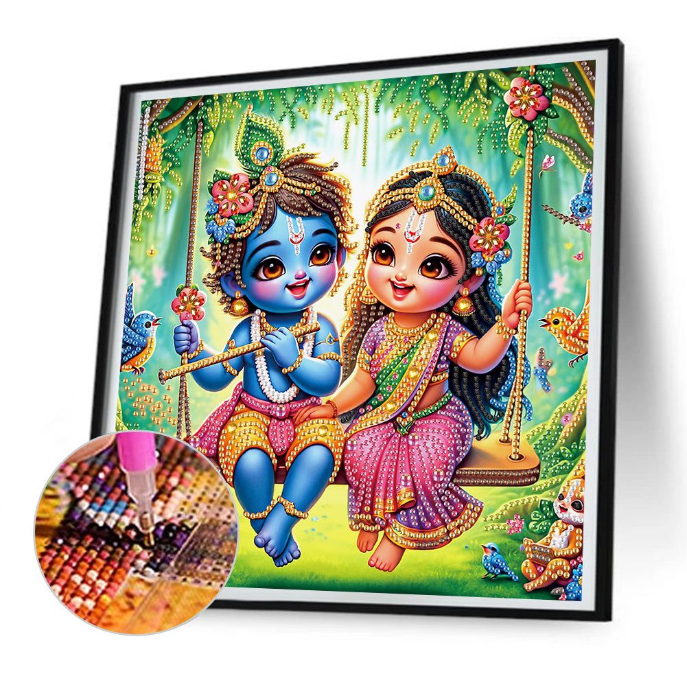 Hinduism - Partial Special-Shaped Drill Diamond Painting 30*30CM