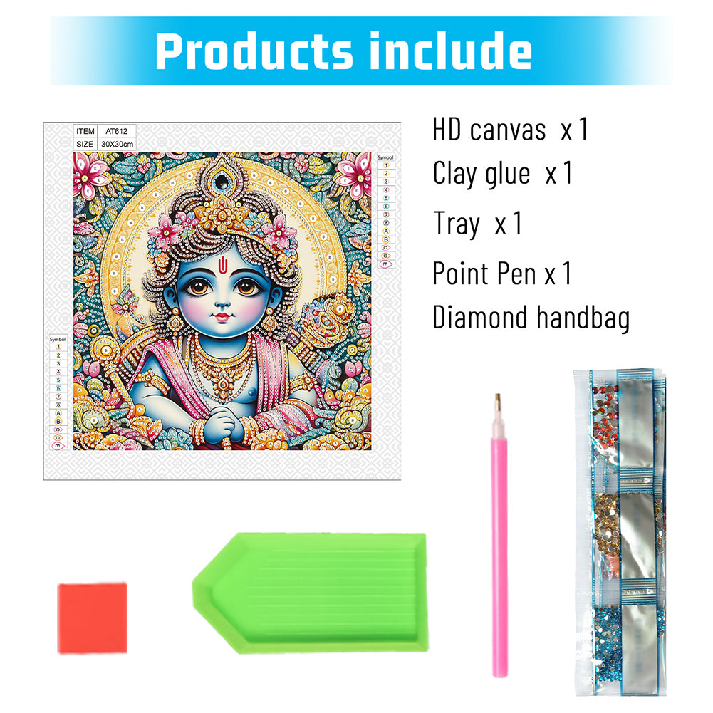 Hinduism - Partial Special-Shaped Drill Diamond Painting 30*30CM