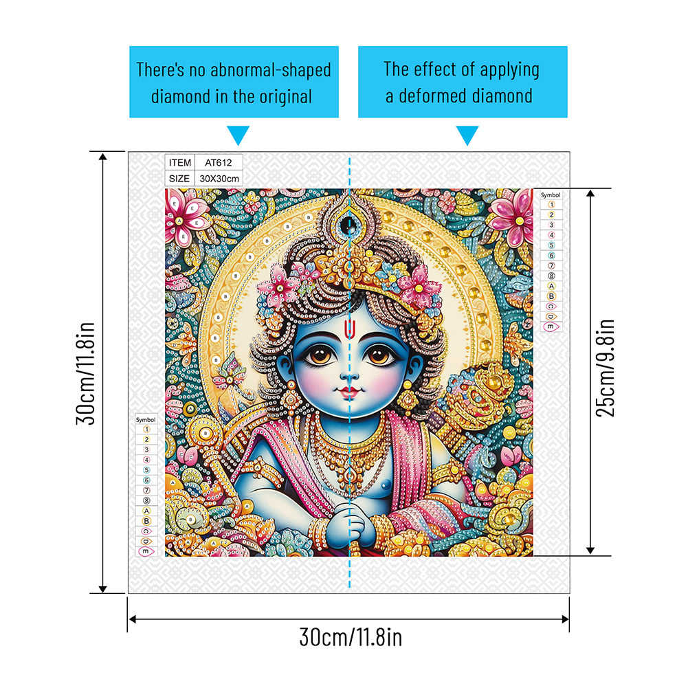 Hinduism - Partial Special-Shaped Drill Diamond Painting 30*30CM