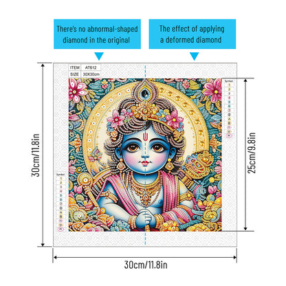 Hinduism - Partial Special-Shaped Drill Diamond Painting 30*30CM