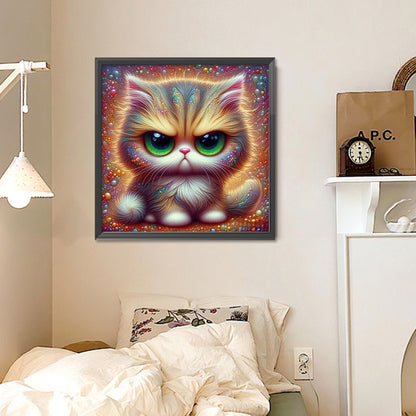 Big Eyed Cat - Full Round Drill Diamond Painting 30*30CM