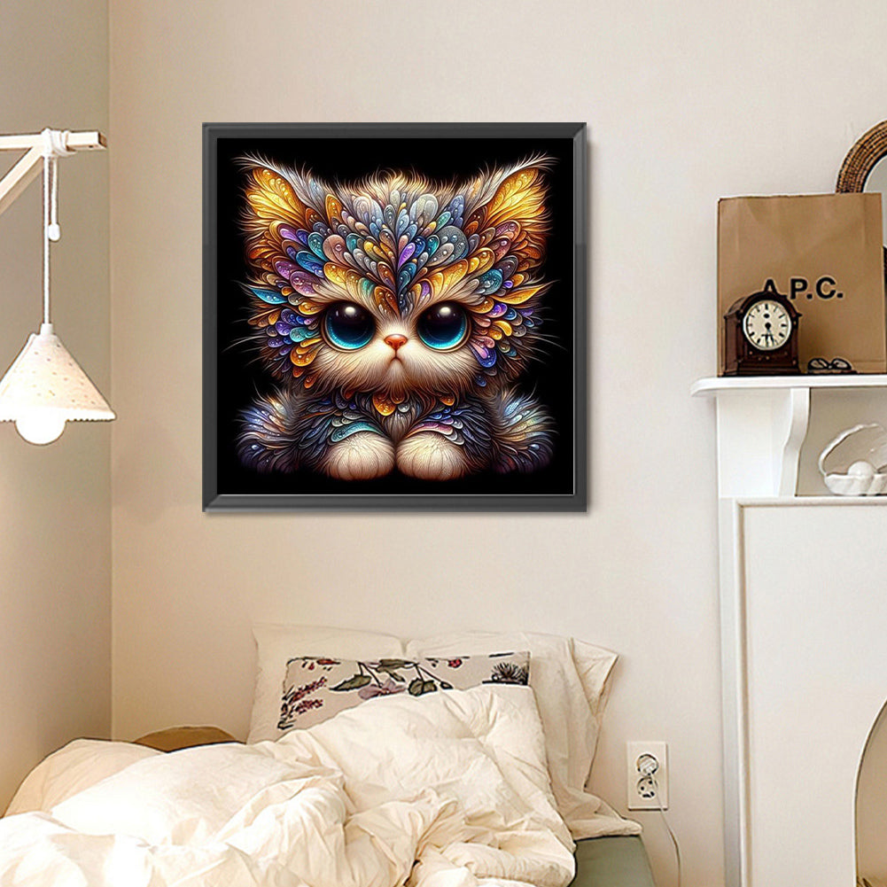 Big Eyed Cat - Full Round Drill Diamond Painting 30*30CM