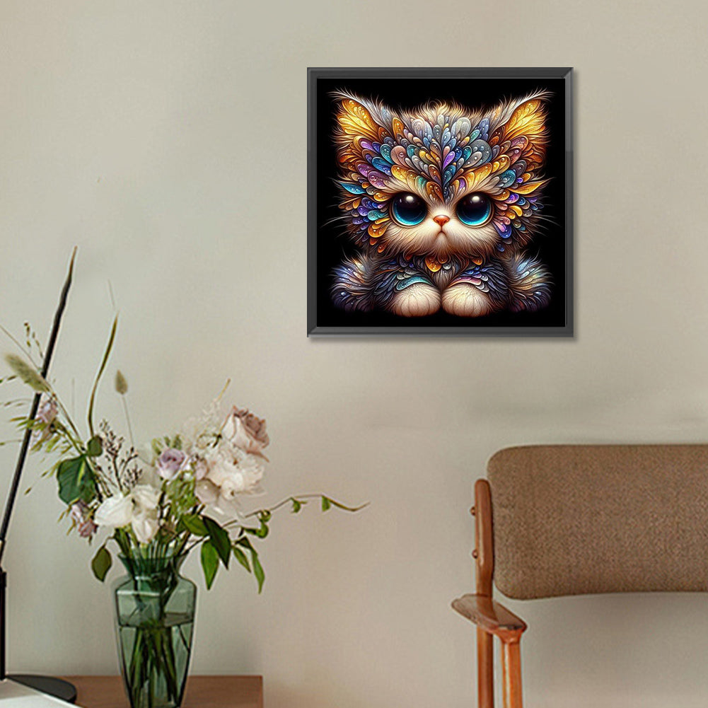 Big Eyed Cat - Full Round Drill Diamond Painting 30*30CM