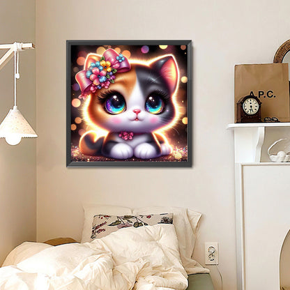 Big Eyed Cat - Full Round Drill Diamond Painting 30*30CM