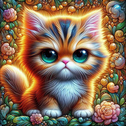 Big Eyed Cat - Full Round Drill Diamond Painting 30*30CM