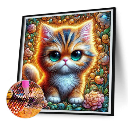 Big Eyed Cat - Full Round Drill Diamond Painting 30*30CM