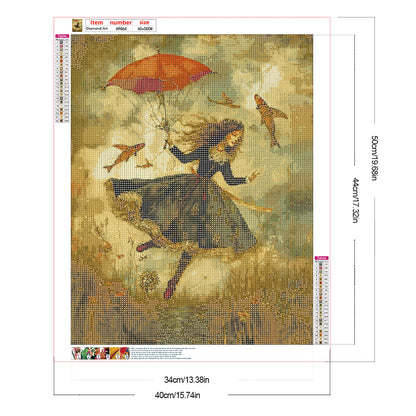 Fantasy Flying Girl - Full Round Drill Diamond Painting 40*50CM