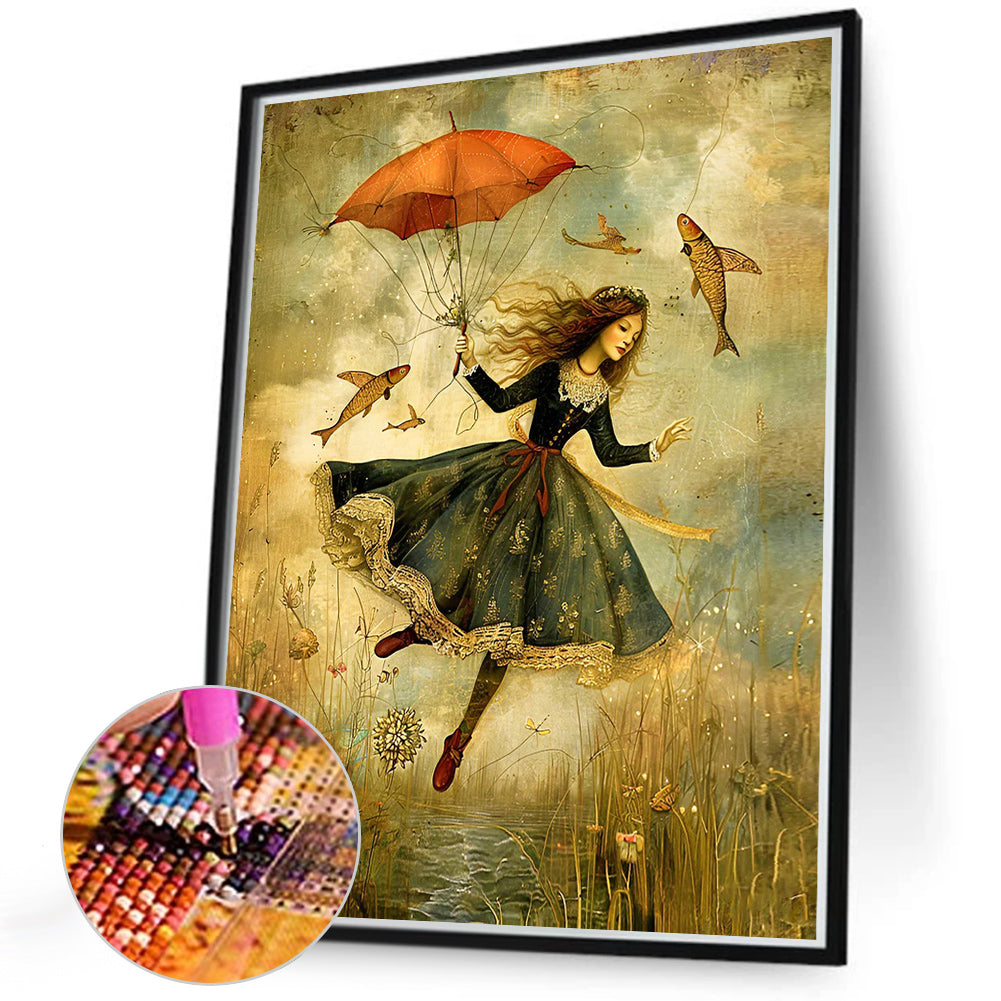 Fantasy Flying Girl - Full Round Drill Diamond Painting 40*50CM