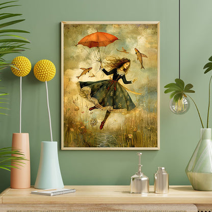 Fantasy Flying Girl - Full Round Drill Diamond Painting 40*50CM