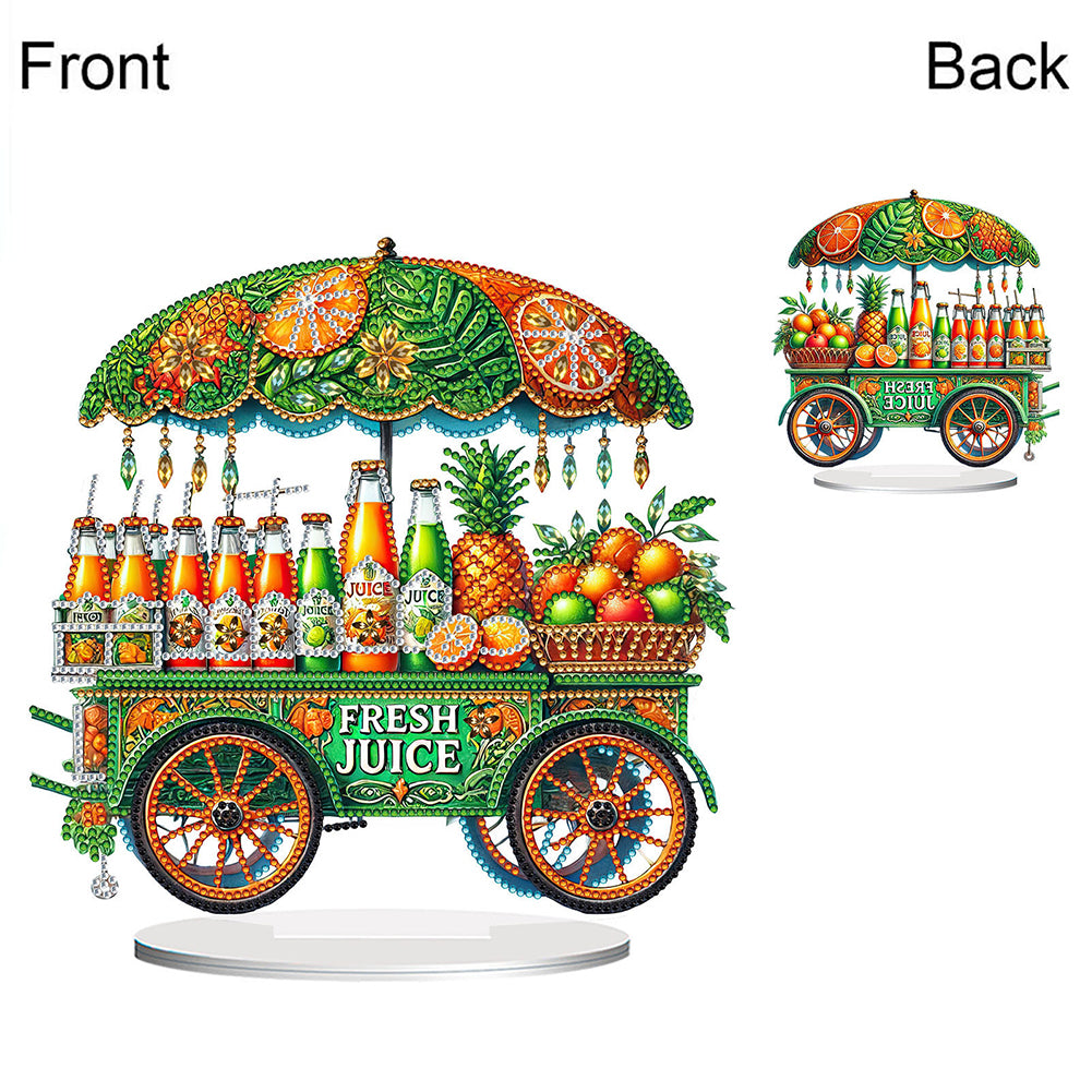 Acrylic Special Shape Soda Cart Diamond Painting Desktop Ornaments for Beginners