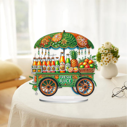 Acrylic Special Shape Soda Cart Diamond Painting Desktop Ornaments for Beginners