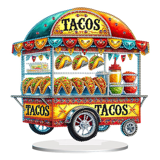 Acrylic Special Shape Taco Cart Diamond Painting Desktop Ornaments for Beginners