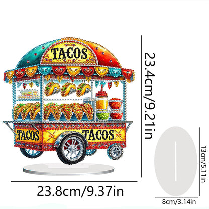 Acrylic Special Shape Taco Cart Diamond Painting Desktop Ornaments for Beginners