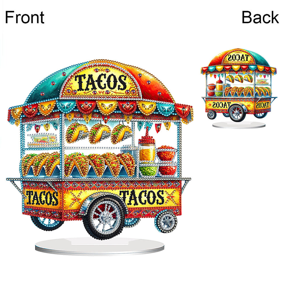 Acrylic Special Shape Taco Cart Diamond Painting Desktop Ornaments for Beginners