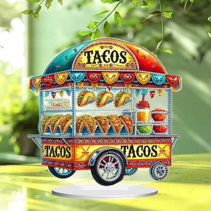 Acrylic Special Shape Taco Cart Diamond Painting Desktop Ornaments for Beginners