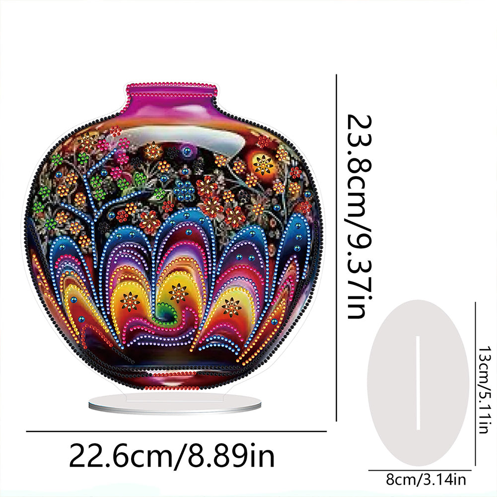 Acrylic Special Shape Artistic Vase Desktop Diamond Painting Ornaments