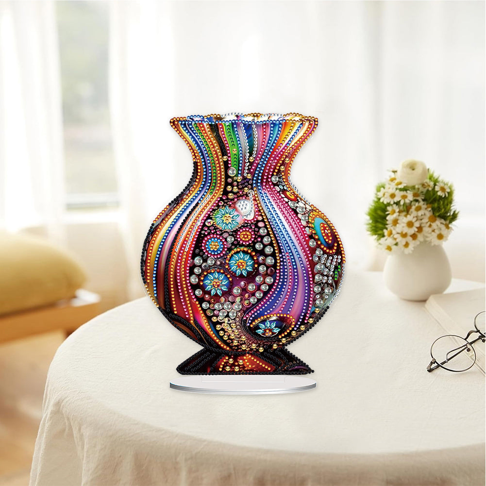 Acrylic Special Shape Artistic Vase Desktop Diamond Painting Ornaments