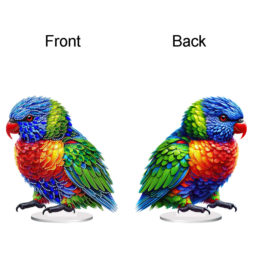 Acrylic Special Shape Parrot Diamond Painting Desktop Ornament for Beginners