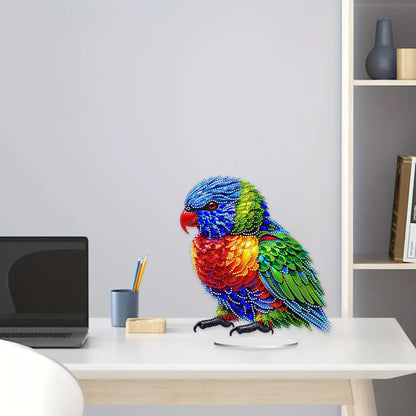 Acrylic Special Shape Parrot Diamond Painting Desktop Ornament for Beginners