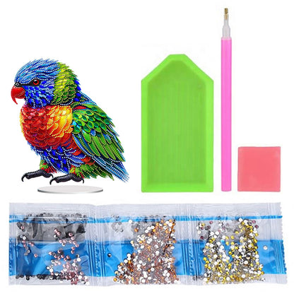 Acrylic Special Shape Parrot Diamond Painting Desktop Ornament for Beginners