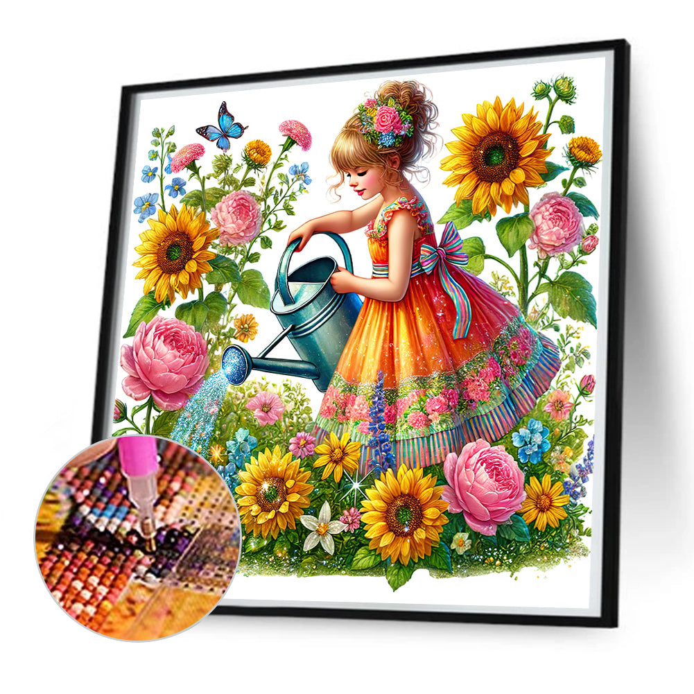 Spring Girl - Full Round Drill Diamond Painting 50*50CM