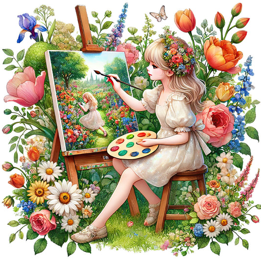 Spring Girl - Full Round Drill Diamond Painting 50*50CM