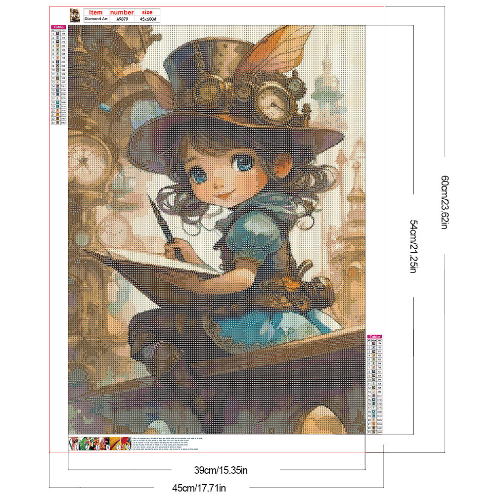 Steampunk Girl - Full Round Drill Diamond Painting 45*60CM