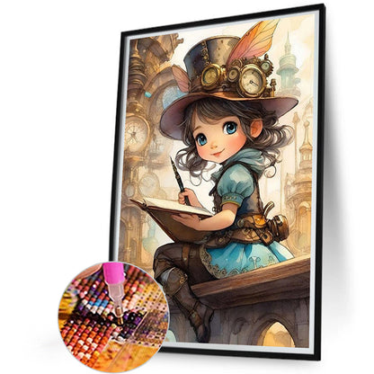 Steampunk Girl - Full Round Drill Diamond Painting 45*60CM